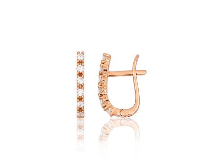 Sarkanā zelta auskari ar cirkoniem