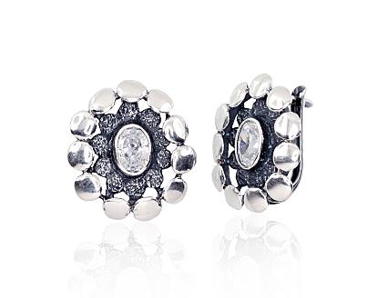 Серьги из серебра с цирконами