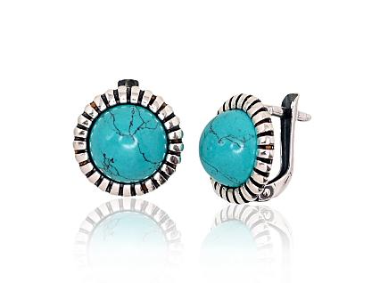 Silver earrings with turquoise