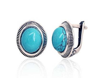 Silver earrings with turquoise