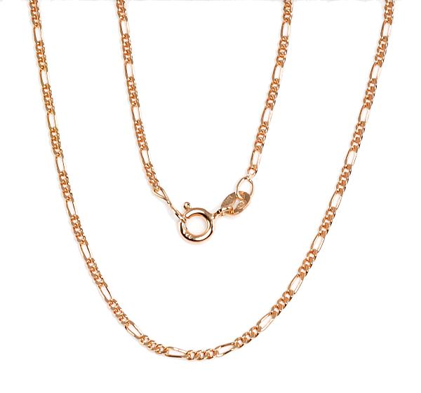 Sudraba ķēdīte ar zelta pārklājumu "Figaro 1.8 mm"